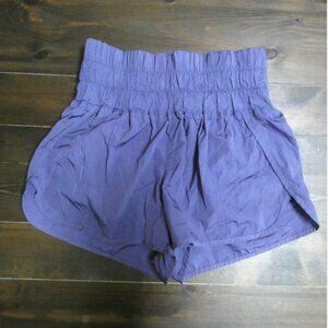 Free People Movement Women's L Purple The Way Home Shorts Nylon Elastic Waist